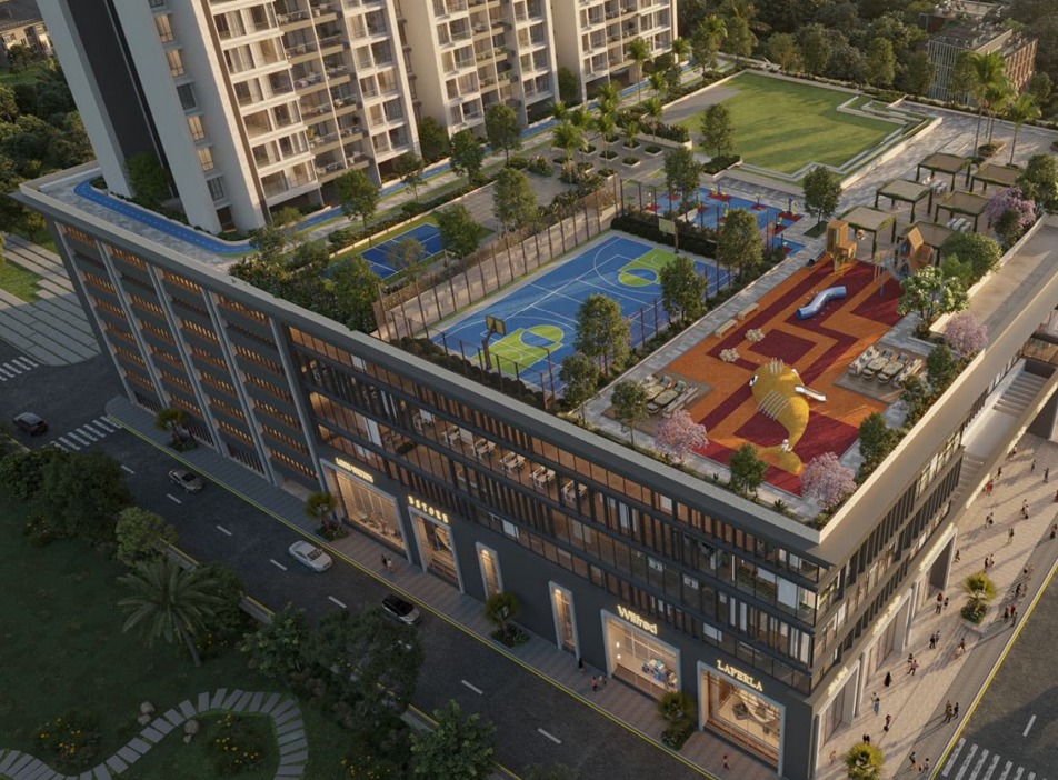 Rooftop sports court on the amenity deck, Grand Meridian City