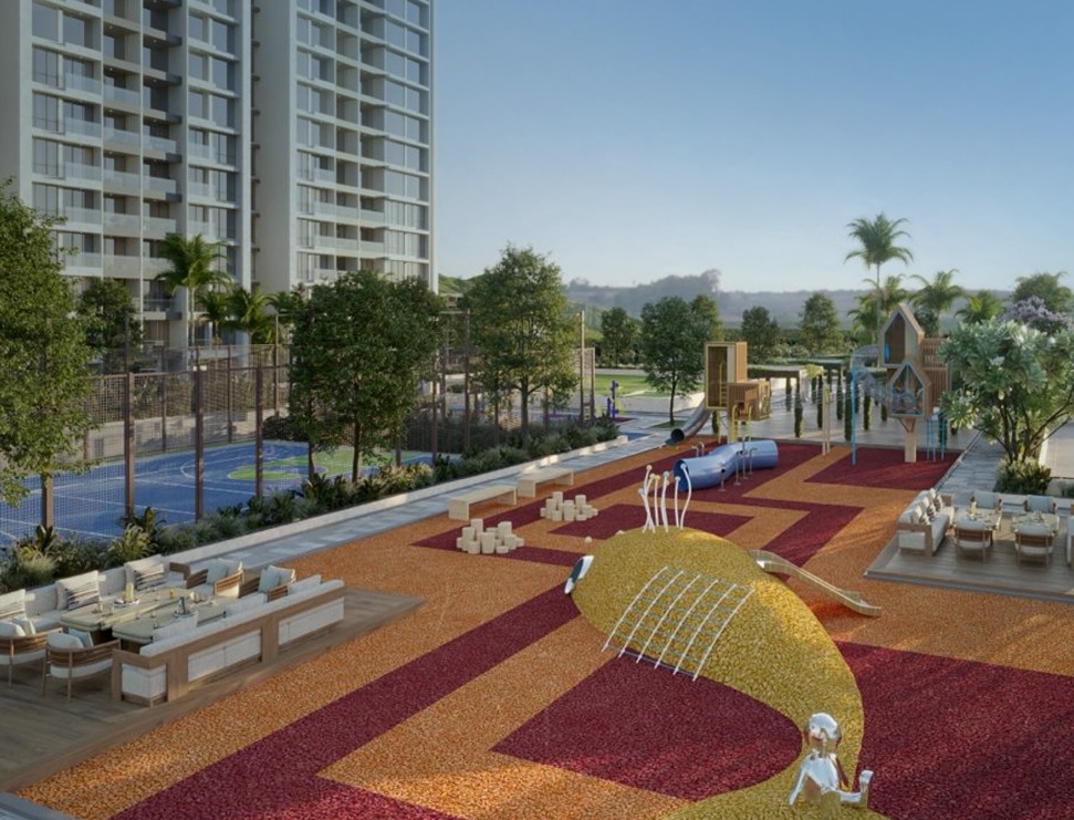 Children's play deck on the rooftop amenity level, Grand Meridian City
