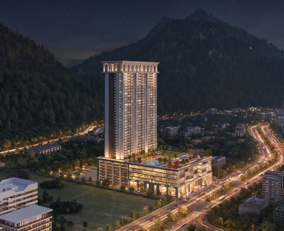 Night view of Grand Meridian City residential towers